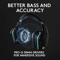 Logitech - G935 Wireless Gaming Headset for PC - Black/Blue - Alternate Views