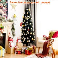 Costway - 6ft Unlit Artificial Christmas Pencil Tree w/Metal Stand - Black - Alternate Views