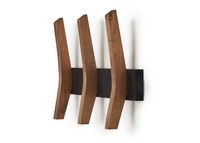 TRINITY - DRAKESTONE | Mid-Century Coat Rack w/ 3 Wooden Hooks | - Black - Alternate Views