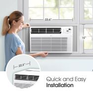 LG - 550 Sq. Ft. 12,000 BTU Smart Window Air Conditioner - White - Alternate Views