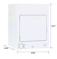 GE - 3.6 Cu. Ft. Stackable Electric Dryer - White on White - Alternate Views
