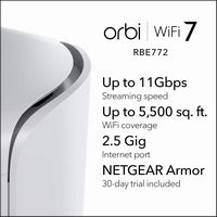 NETGEAR - Orbi 770 Series BE11000 Tri-Band Mesh Wi-Fi 7 System (2-pack) - White - Alternate Views