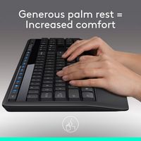 Logitech - MK345 Full-size Wireless Keyboard and Mouse Combo for PC, Laptop with Palm Rest - Grap... - Alternate Views