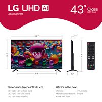 LG - 43” Class UA77 Series LED AI 4K UHD Smart webOS TV (2025) - Alternate Views