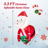 Costway - 3.3FT Inflatable Christmas Santa Claus Broke Out from Window Hanging Decoration - Multi... - Alternate Views