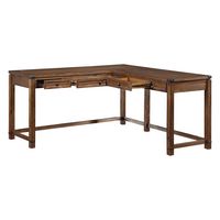 OSP Home Furnishings - Baton Rouge L-Shape Desk - Brushed Walnut - Alternate Views