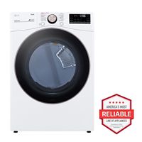 LG - 7.4 Cu. Ft. Stackable Smart Gas Dryer with Steam and Built-In Intelligence - White - Alternate Views