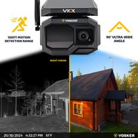 Vosker - VKX Outdoor Solar Powered 1080p Security Camera with 4G-LTE Cellular Connectivity - Black - Alternate Views