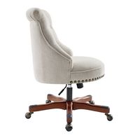 Linon Home Décor - Scotmar Plush Button-Tufted Adjustable Office Chair With Wood Base - Natural - Alternate Views