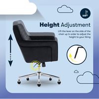 Serta - Deluxe Ashleigh Modern Home Office Chair - Black - Silver Chrome - Alternate Views