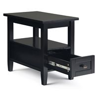 Simpli Home - Warm Shaker Narrow Side Table - Black - Alternate Views