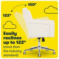 Serta - Ashland Memory Foam & Twill Fabric Home Office Chair - Ivory - Alternate Views