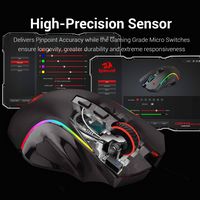 REDRAGON - M602-KS Griffin Wireless Gaming Mouse, 7200 DPI, RGB, Ergonomic Mouse with 7 Programma... - Alternate Views