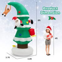 Costway - 8FT Inflatable Christmas Tree with Santa Claus, Blowup Holiday Decoration - Multicolor - Alternate Views