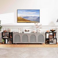 Costway 1 PCS 3-Tier Bookshelf Geometric Bookcase Side Table with Open Storage Display Shelf - Black - Alternate Views