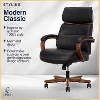 Finch - Neo Two Retro-Modern Mid-Back Office Chair - Black - Alternate Views