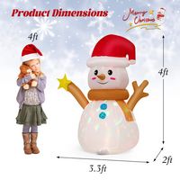 Costway - 4 FT Inflatable Christmas Snowman Blow-up Decoration with 360° Rotating LED Lights - Mu... - Alternate Views