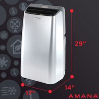 Amana - 350 Sq. Ft. Portable Air Conditioner - Silver/Gray - Alternate Views