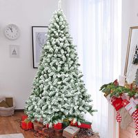 Costway - 7.5FT Snow Flocked Artificial Christmas Tree Hinged w/1346 Tip and Foldable Base - Gree... - Alternate Views