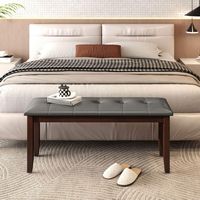 Costway - Upholstered Dining Bench w/Padded Seat for Kitchen Bedroom Entryway - Grey - Alternate Views