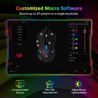 REDRAGON - S101-BA-3 Wired RGB Backlit Gaming Keyboard and Mouse Pad, Gaming Headset Combo - Black - Alternate Views