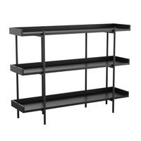 Martha Stewart - Emmett Display Bookcase with Vertical Steel Posts - Black Wood Grain/Oil Rubbed ... - Alternate Views