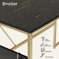 Bestier - L-Shaped Computer Desk with Storage Cabinet - 60