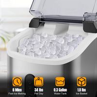 Costway Countertop Ice Maker with Soft Chewable Pellet Ice  Ready in 6 Mins Silver - Silver - Alternate Views