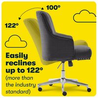 Serta - Leighton Modern Upholstered Home Office Chair with Memory Foam - Graphite - Woven Fabric - Alternate Views