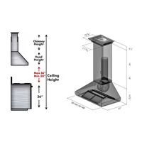 ZLINE - 30 inches - Convertible - Wall Range Hood - Silver - Alternate Views