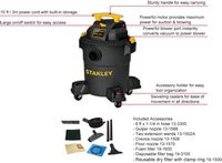 Stanley - 6 Gallon wet/dry vacuum - Black - Alternate Views