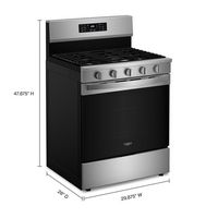 Whirlpool - 5.0 Cu. Ft. Freestanding Single Gas Range with Air Fry and Air Baking - Stainless Steel - Alternate Views