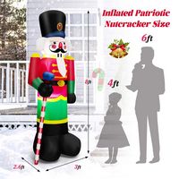 Costway - 8FT Inflatable Nutcracker Soldier w/ 2 Built-in LED Lights, Sandbags & Air Blower - Mul... - Alternate Views