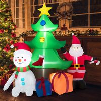 Costway - 7.2 FT Inflatable Christmas Decoration Lighted Blow up Christmas Tree w/ Santa Claus - ... - Alternate Views