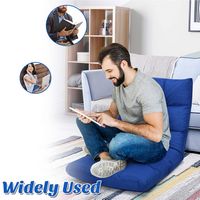 Costway - Adjustable 14-Position Floor Chair Folding Lazy Gaming Sofa Lounge Chair - Blue - Alternate Views