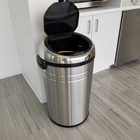 iTouchless - 18-Gal. Touchless Round Trash Can - Stainless Steel - Alternate Views
