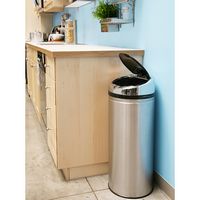 iTouchless - 13-Gal. Round Touchless Trash Can - Stainless Steel - Alternate Views