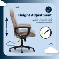 Serta - Comfort Eco Ergonomic Executive Smooth Velvet Office Chair - Light Brown - Alternate Views