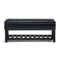 Simpli Home - Lomond Storage Ottoman Bench - Midnight Black - Alternate Views