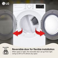 LG - 7.4 Cu. Ft. Stackable Electric Dryer with Wrinkle Care - White - Alternate Views