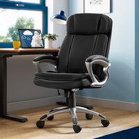 Serta - Fairbanks Bonded Leather Big and Tall Executive Office Chair - Black - Alternate Views