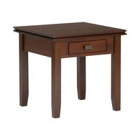 Simpli Home - Artisan Square Solid Pine Wood 1-Drawer End Table - Brown - Alternate Views