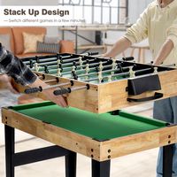 Costway - 10-in-1 Combo Game Table Set, Multi Game Table for Home, Game Room - Multi-Color - Alternate Views