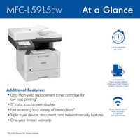 Brother - MFC-L5915DW Wireless Black-and-White All-in-One Laser Printer with Duplex Print, Scan, ... - Alternate Views