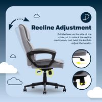 Serta - Comfort Classic Mid-Back Executive Soft Velvet Office Chair - Gray - Alternate Views