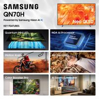 Samsung - 55” Class QN70H Series Neo QLED Mini LED 4K UHD SamsungVision AI Smart Tizen TV (2026) - Alternate Views