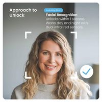 Lockly - Visage Smart Lock Wi-Fi Deadbolt Facial/Keyway/Fingerprint - Matte Black - Alternate Views