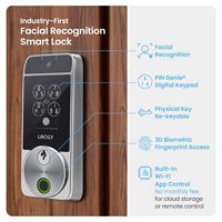 Lockly - Visage Smart Lock Wi-Fi Deadbolt Keyway/Fingerprint/Facial Unlock - Satin Nickel - Satin... - Alternate Views