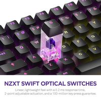 NZXT - Function 2 - MiniTKL Wired Optical Gaming Keyboard - Black - Alternate Views