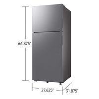 Samsung - 18 cu. ft. Top Freezer Refrigerator with Ice Maker - Stainless Steel - Alternate Views